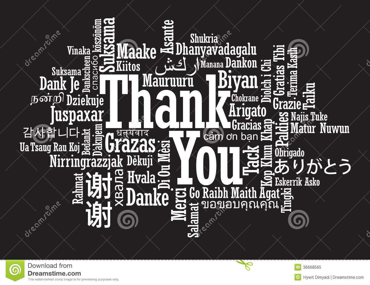 Thank You Word Cloud Stock Vector. Illustration Of Thanks Intended For Free Word Collage Template