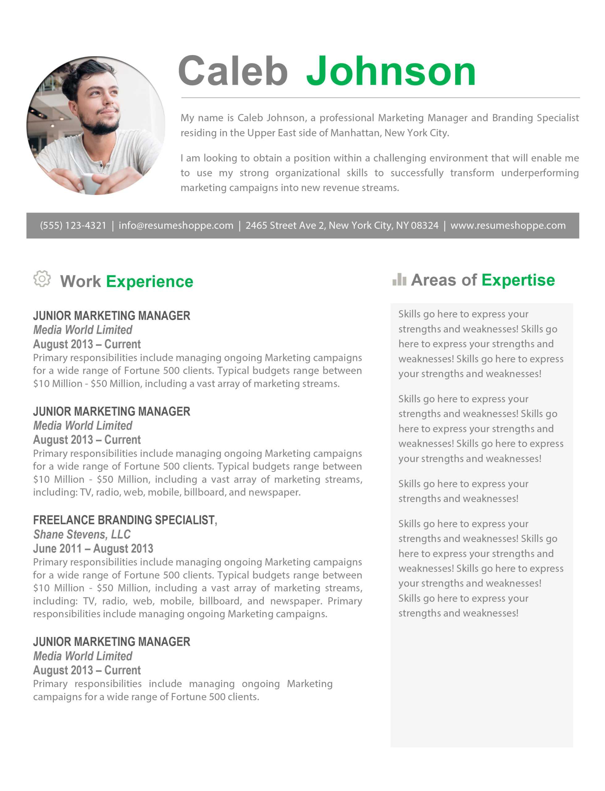 The Caleb Resume In Resume Templates Word 2013