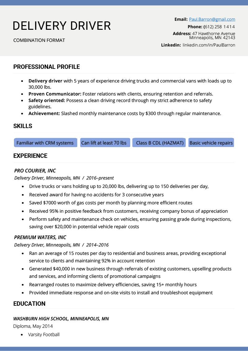 The Combination Resume: Examples, Templates, & Writing Guide Inside Combination Resume Template Word