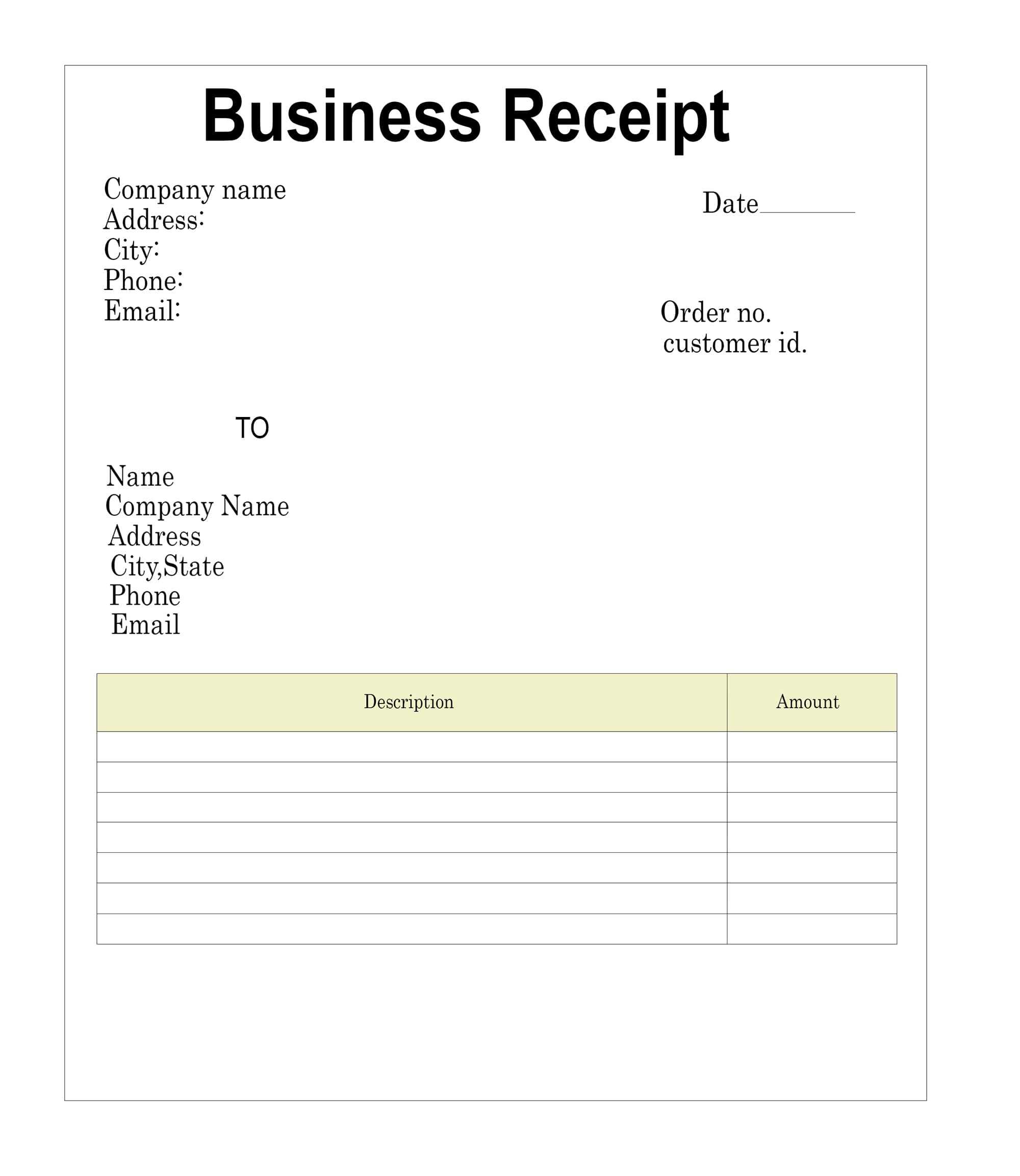 The Receipt Template With Blank Taxi Receipt Template