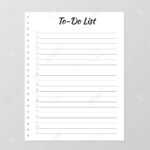 To Do List Template. Daily Planner Page. Lined Paper Sheet. Blank.. Intended For Blank To Do List Template