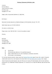 Top 10 Employment Verification Letter Form Template for Employment Verification Letter Template Word