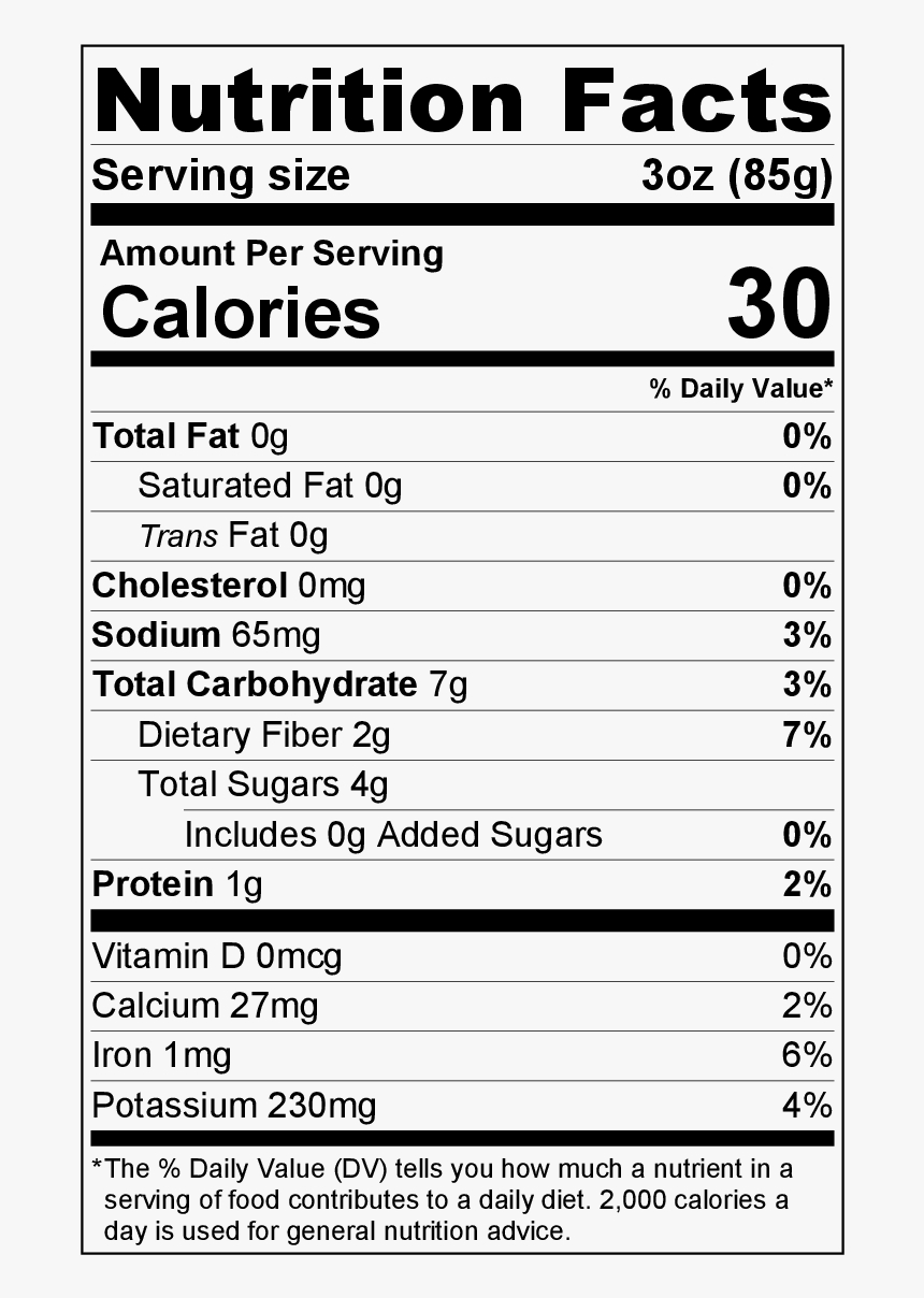 Transparent Romaine Lettuce Png – Nutrition Facts Label For With Regard To Nutrition Label Template Word