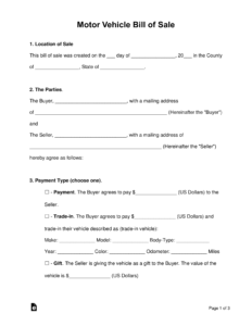 Truck Bill Of Sale Template - Karan.ald2014 inside Vehicle Bill Of Sale Template Word