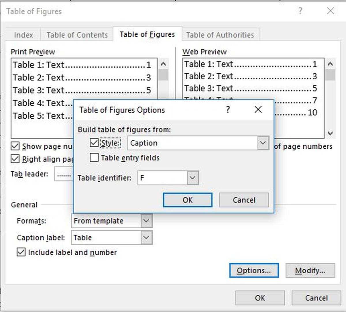 Two Ways To Generate A List Of Tables In A Word Document With Regard To Microsoft Word Table Of Contents Template