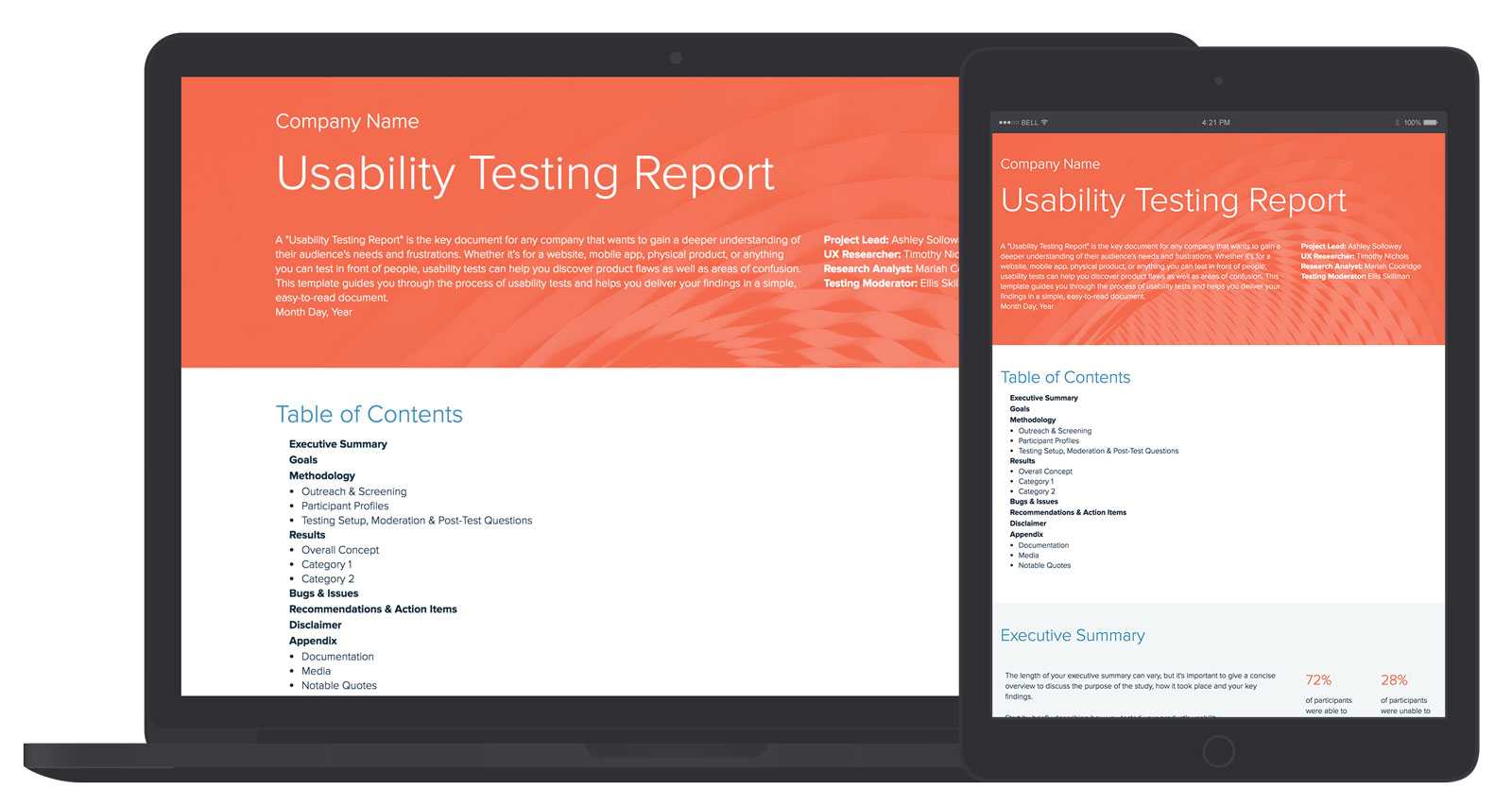 Usability Testing Report Template And Examples | Xtensio Pertaining To Test Result Report Template