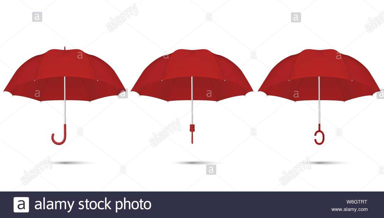 Vector 3D Realistic Render Red Blank Umbrella Icon Set In Blank Umbrella Template