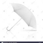 Vector 3D Realistic Render White Blank Umbrella Icon Closeup In Blank Umbrella Template
