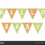 Vector Baby Shower Banner Template. Scandinavian Design Pertaining To Baby Shower Banner Template