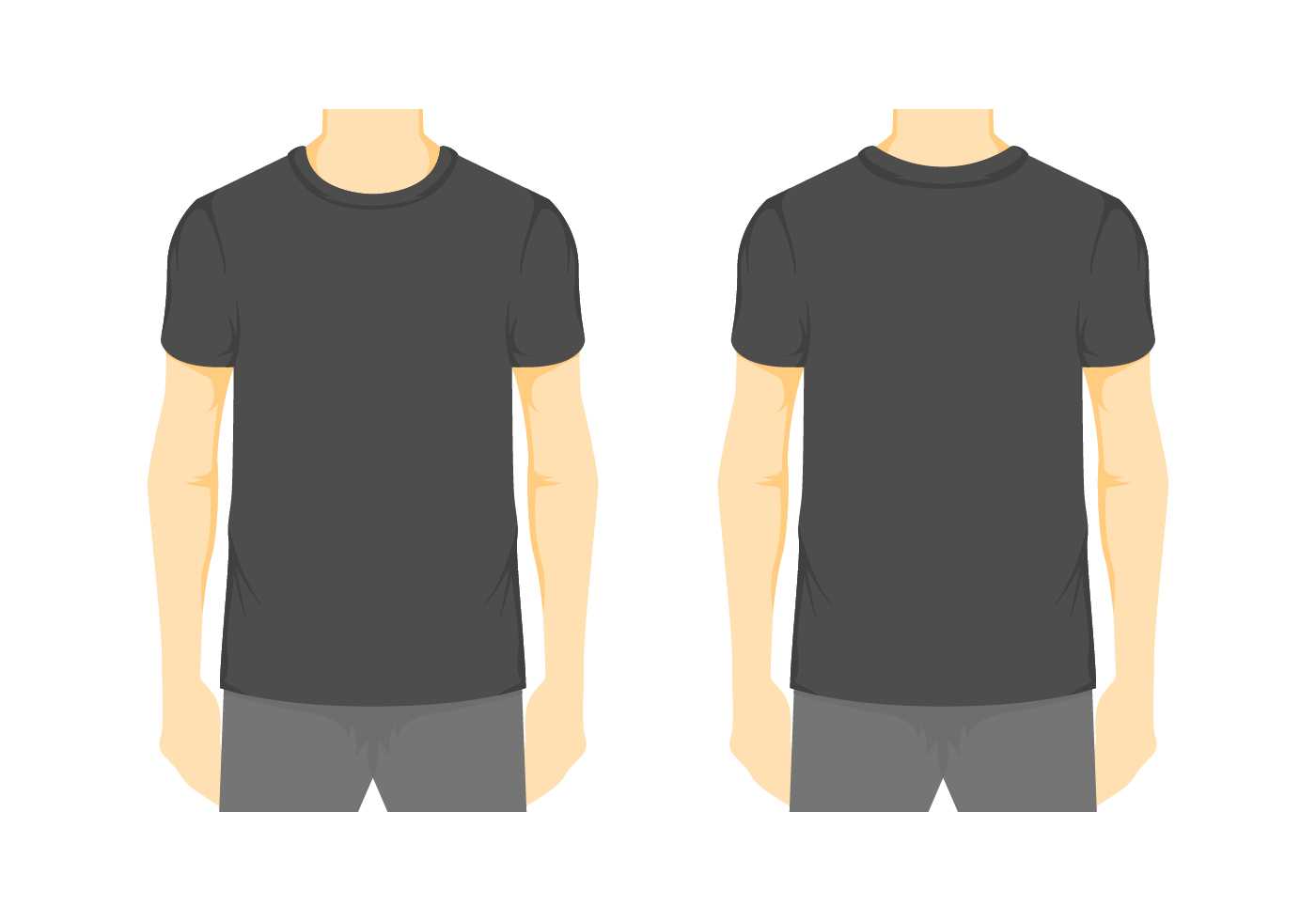 Vector Blank T Shirt Template 2 – Download Free Vectors Within Blank Tee Shirt Template