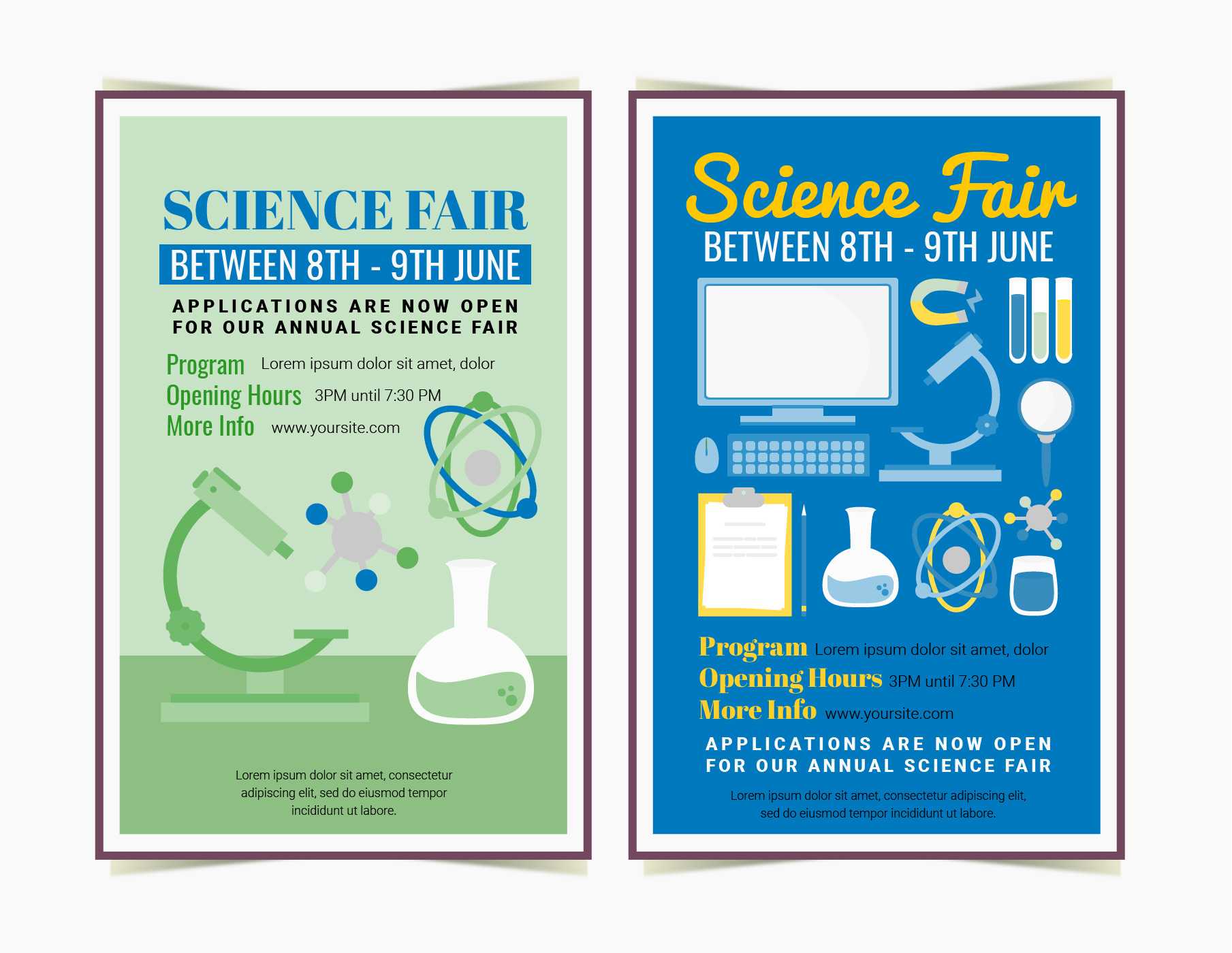 Vector Science Fair Posters – Download Free Vectors, Clipart Throughout Science Fair Banner Template