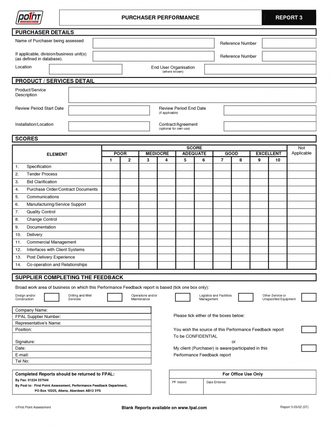 Vendor Feedback Form Template With Blank Evaluation Form Template