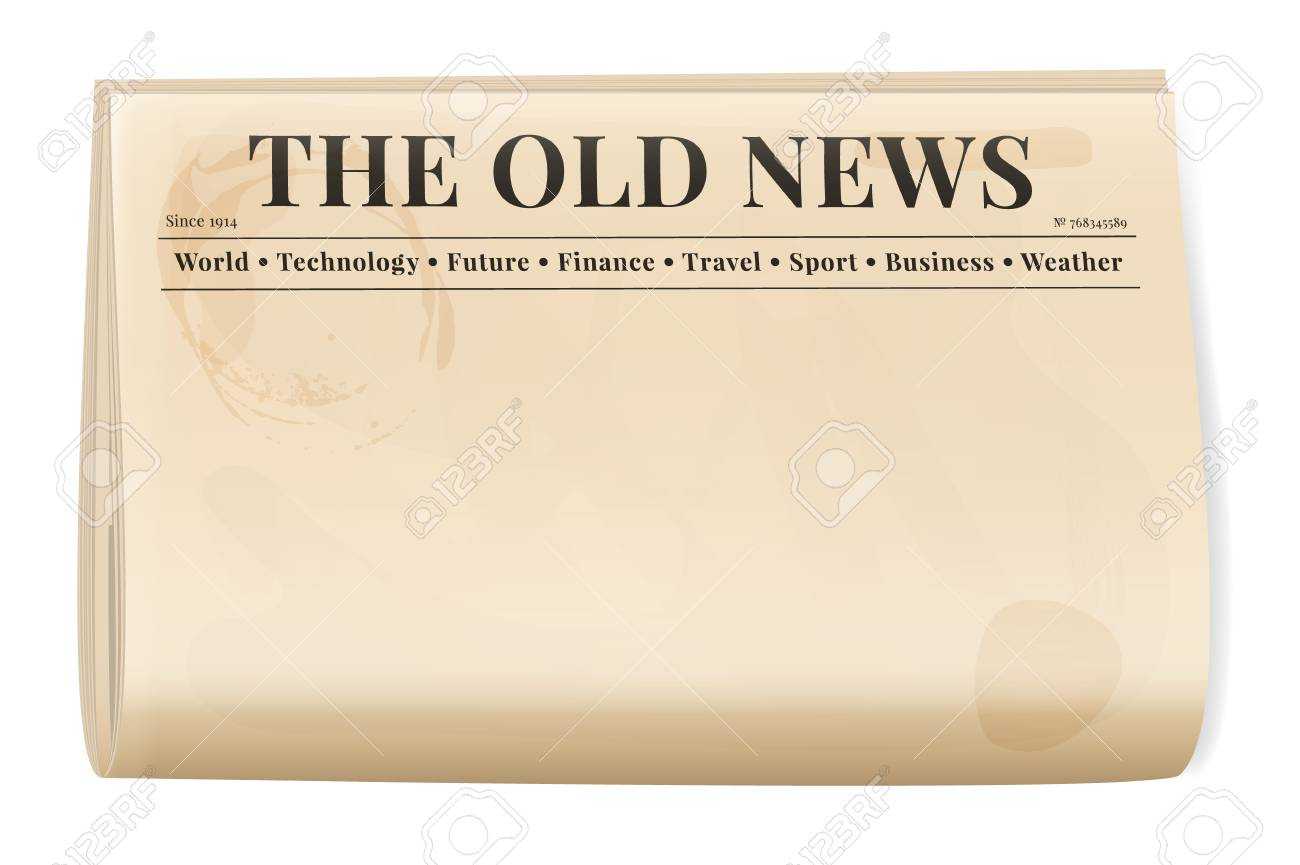 Vintage Newspaper Template. Folded Cover Page Of A News Magazine Regarding Old Blank Newspaper Template