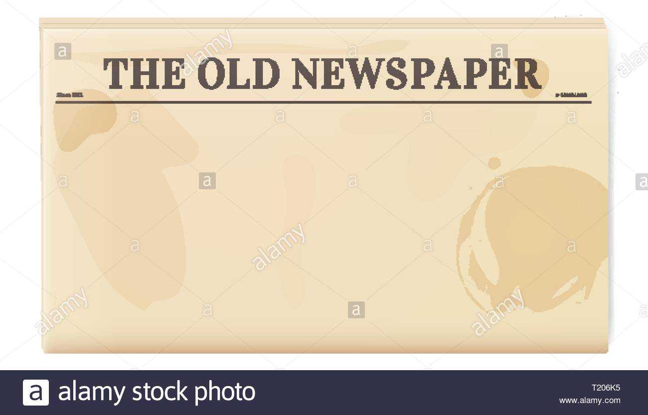 Vintage Newspaper Template. Folded Cover Page Of A News Within Old Blank Newspaper Template