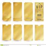 Vip Ticket Template Vector. Empty Golden Tickets And Coupons Intended For Blank Train Ticket Template