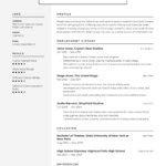 Voice Actor Resume Templates 2020 (Free Download) · Resume.io In Theatrical Resume Template Word