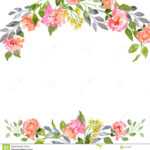 Watercolor Floral Card Template Stock Illustration For Blank Templates For Invitations