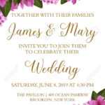 Wedding Invitation Banner With Border Of Spring Flower For Celebration.. Within Wedding Banner Design Templates