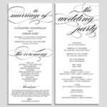 Wedding Program Template, Wedding Program Printable Pertaining To Free Printable Wedding Program Templates Word