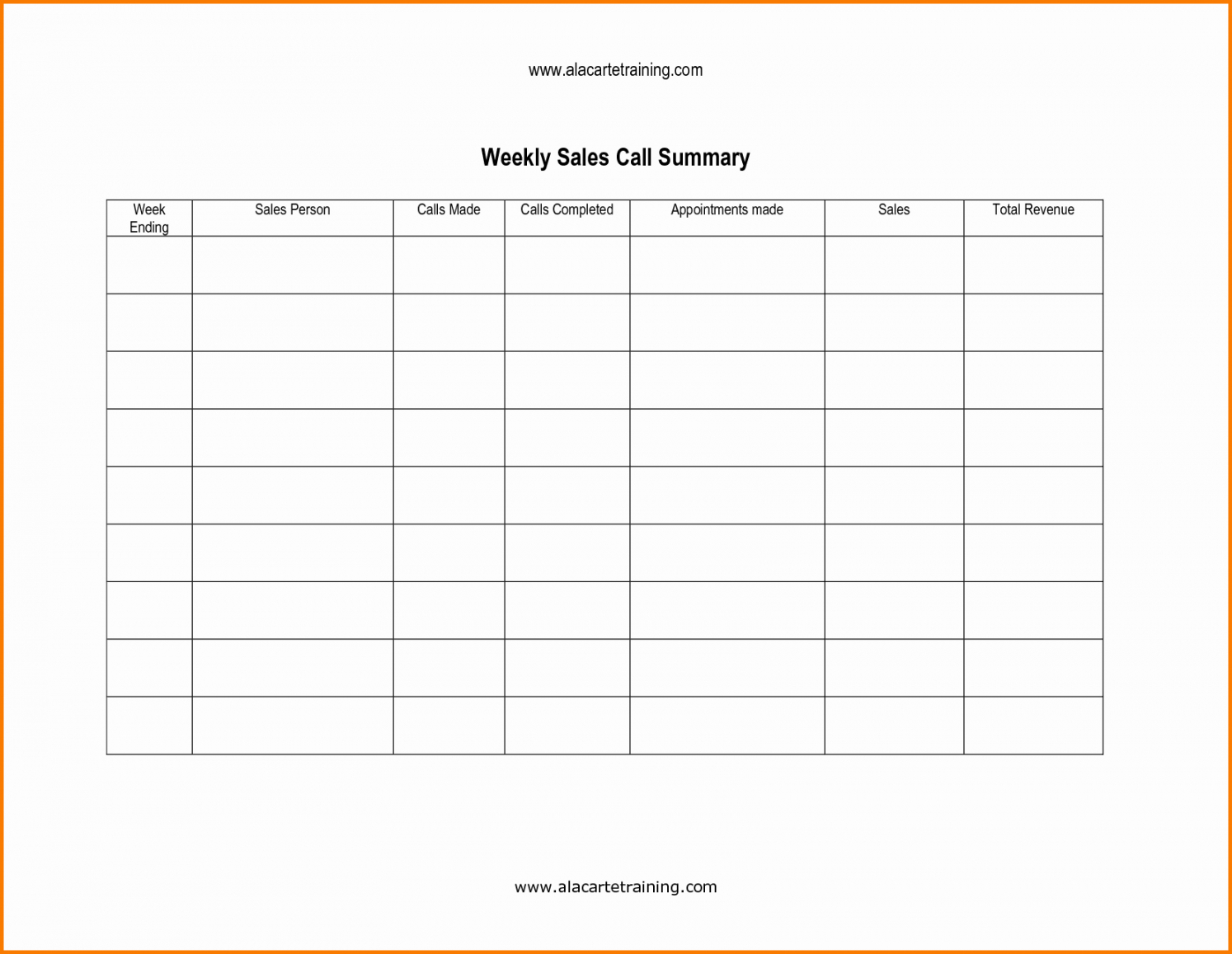 Weekly Call Report Template Inside Sales Call Report Template