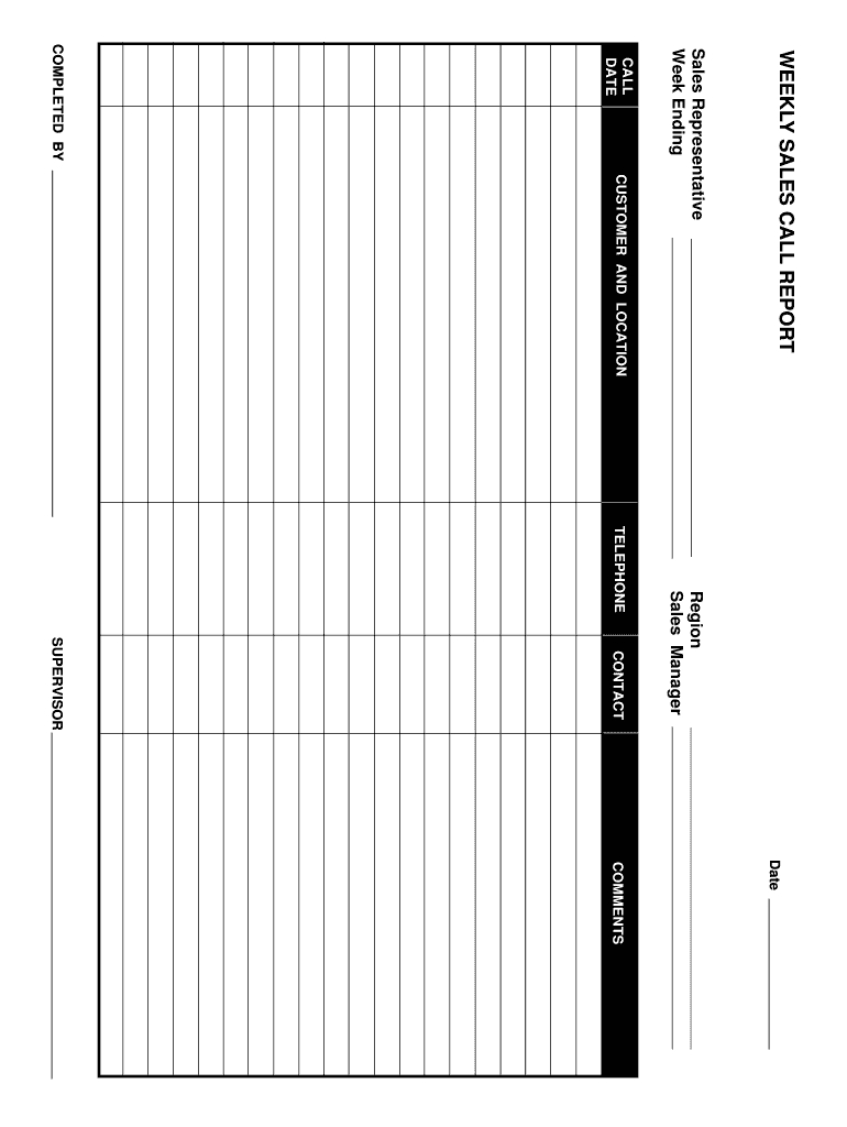 Weekly Sales Call Report – Fill Out And Sign Printable Pdf Template |  Signnow With Sales Representative Report Template