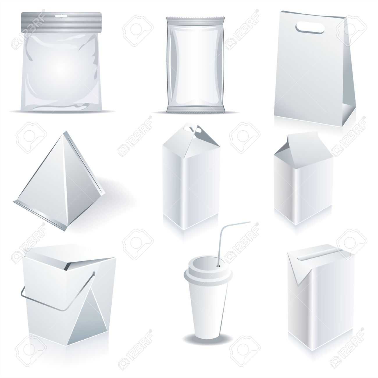 White Package Templates For Blank Packaging Templates