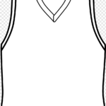 White V Neck Shirt Sketch, Sleeve Basketball Uniform Jersey In Blank Basketball Uniform Template