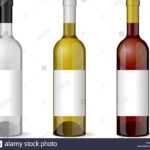 Wine Realistic 3D Bottle With Blank White Label Template Set In Blank Wine Label Template