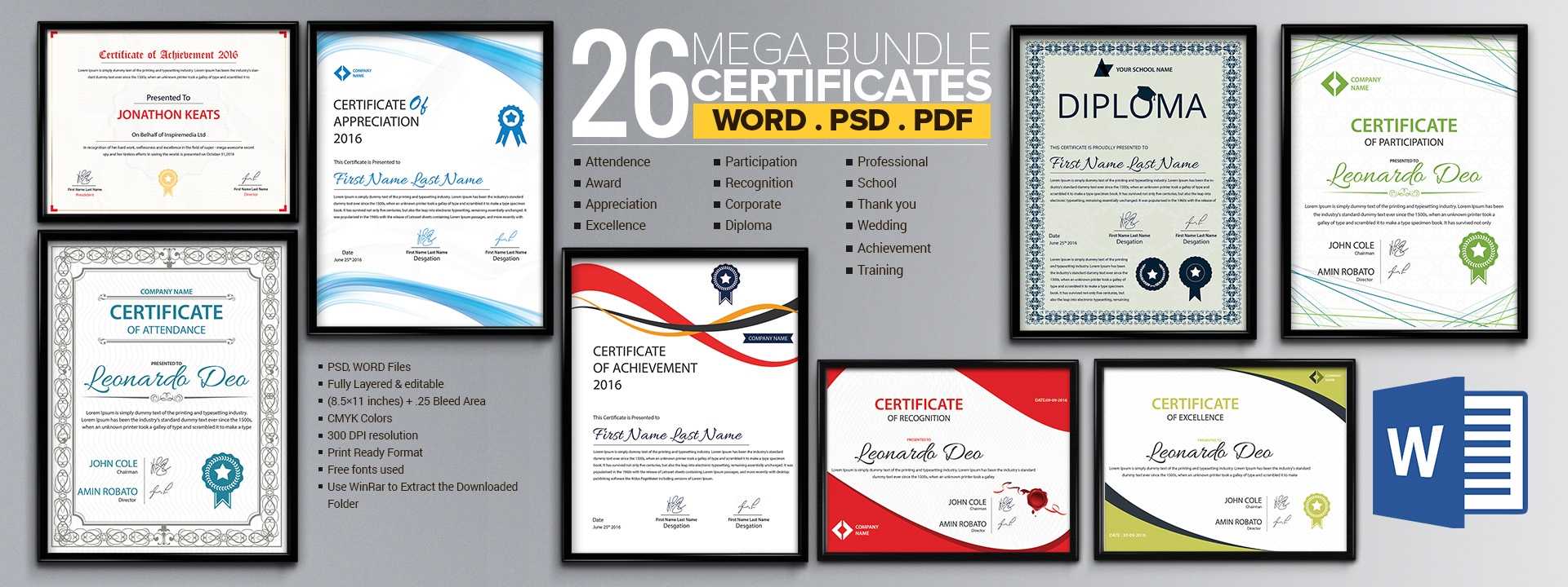 Word Certificate Template – 53+ Free Download Samples Within Blank Award Certificate Templates Word