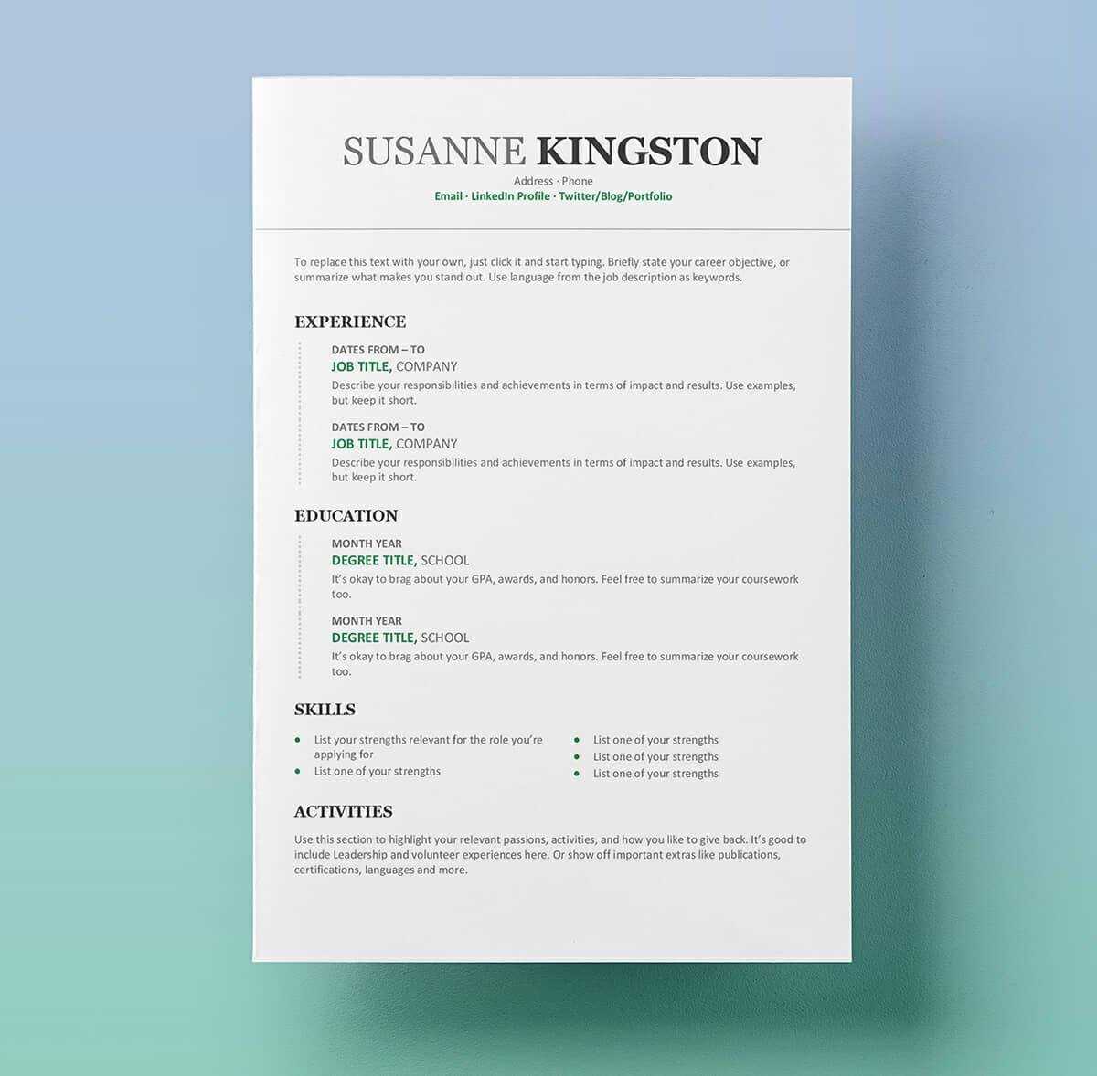 Word Resume Templets – Tomope.zaribanks.co Pertaining To Microsoft Word Resumes Templates