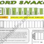 Word Snake – Fun Vocabulary Activity With Editable B&w Throughout Vocabulary Words Worksheet Template