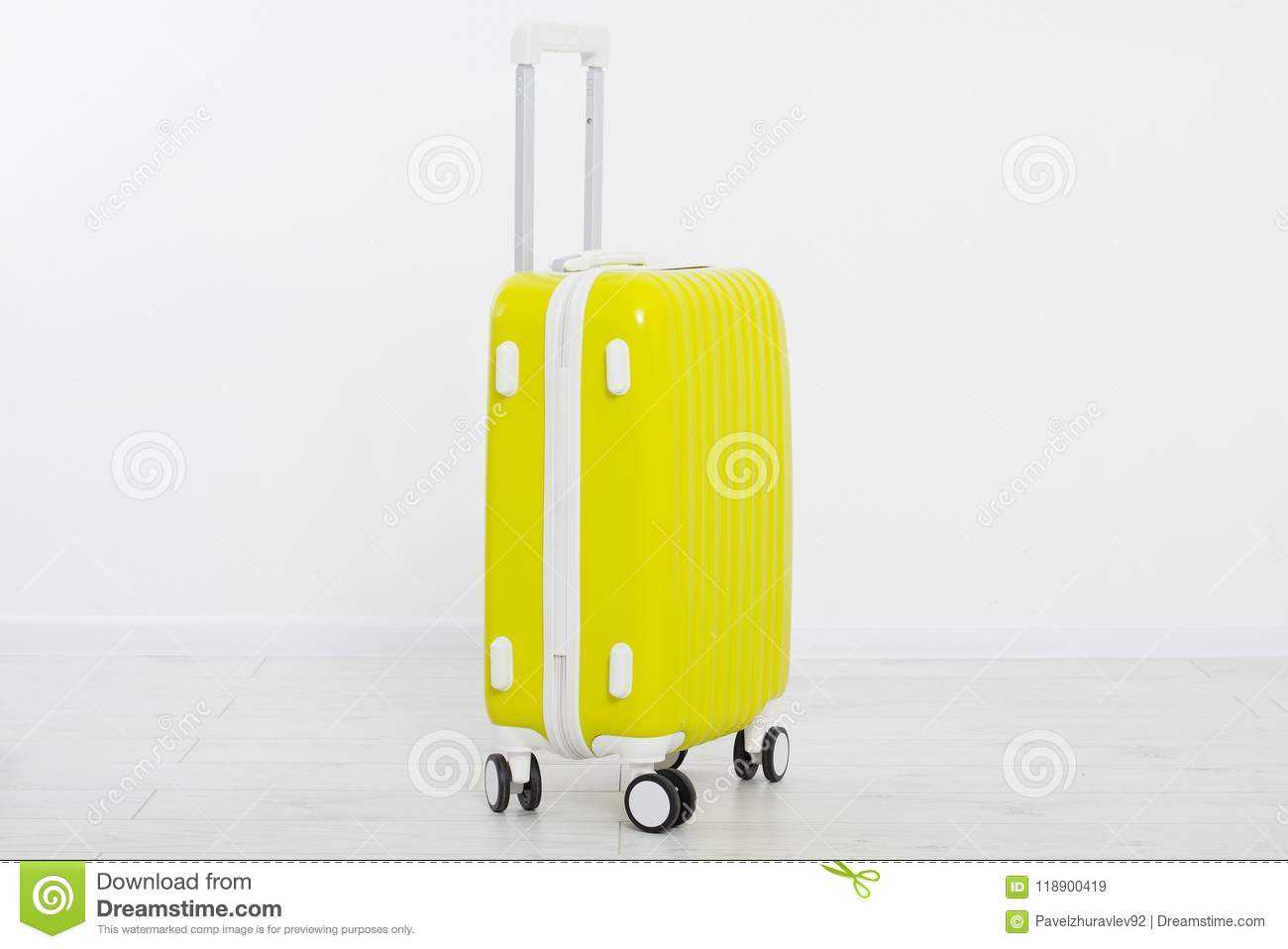 Yellow Suitcase Isolated On White Background .summer Regarding Blank Suitcase Template