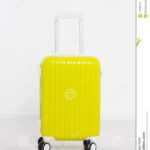 Yellow Suitcase On White Background .summer Holidays. Travel With Regard To Blank Suitcase Template